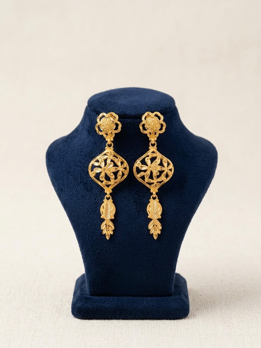 Floral & Leaf Drop Earrings
